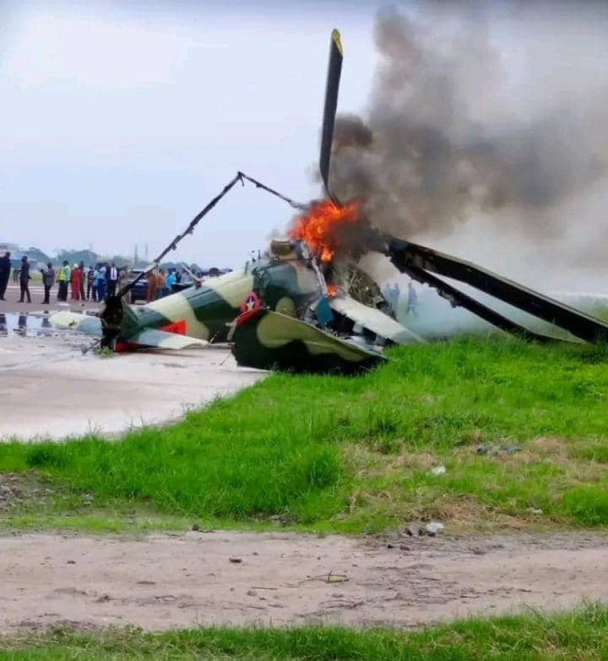 Crash : Un hélicoptère miliaire s'écrase à Ndolo