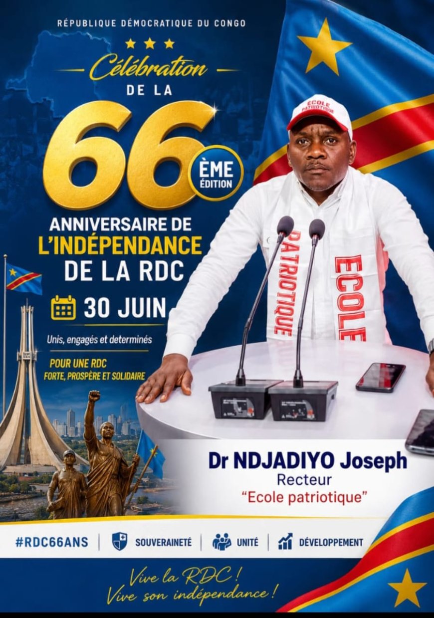 66 ans de l'independance : Dr Joseph Ndjadiyo, souhaite une bonne fête à tous les compatriotes congolais